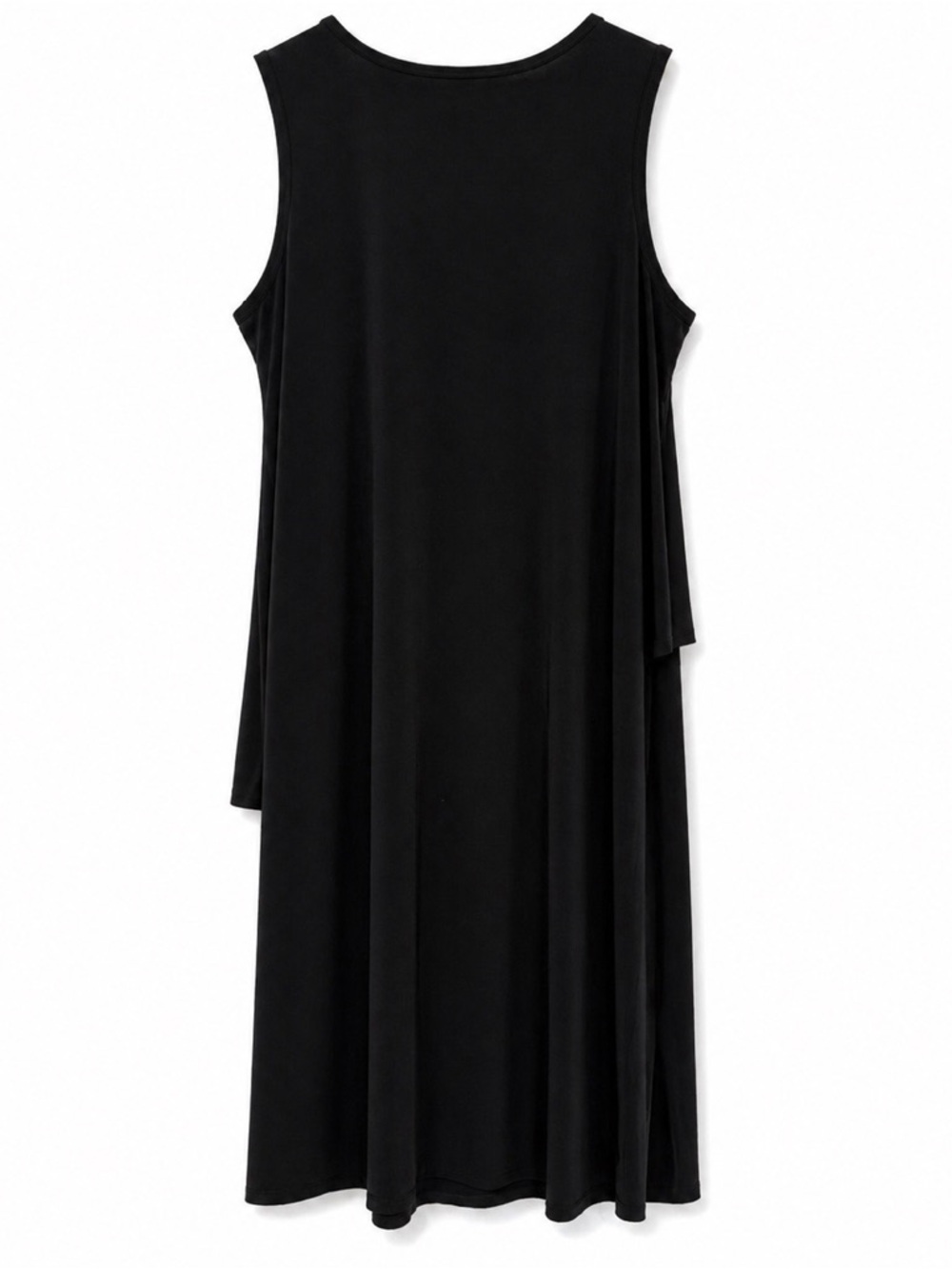 🖤 TRIBAL Black Draped Midi Dress | Size Large | Effortless Chic 🖤 - Picture 4 of 10